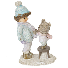 Фигурка декоративная Мальчик и медвежонок Remeco, 9x5x13,5 см