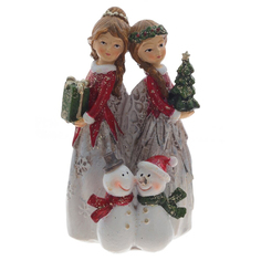 Фигурка декоративная Феи и снеговик Remeco, 10x6x4,5 см