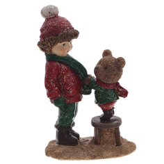 Фигурка декоративная Мальчик и медвежонок Remeco, 8,5x5x13,5 см