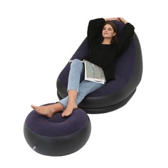 Надувное кресло Mir Camping 700096К с пуфиком и насосом 116х98х93