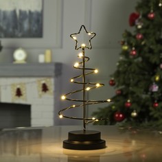 Световая фигура Luazon Lighting Елка черная 9143342 белый теплый