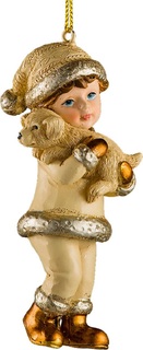 Украшение ErichKrause® Decor Мальчик с собачкой золотой 11 см 56462