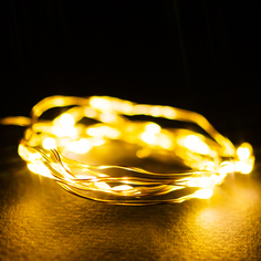 Гирлянда Нить 20 LED теплый белый 1 м No Brand