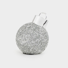 Статуэтка с подсветкой, 20 см, пластик, серебристая, Елочный шар, Silver style Kuchenland
