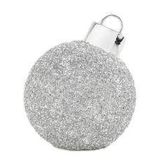 Статуэтка с подсветкой, 25 см, пластик, серебристая, Елочный шар, Silver style Kuchenland
