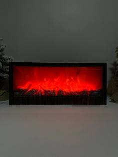 Декоративный светодиодный камин- светильник Merry Christmas M26 коричневый