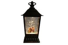 Новогодний фонарь Merry Christmas WDL-22004 Олень рядом с домиком музыкальный USB 3хАА