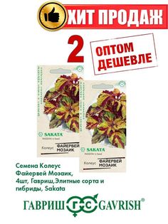 Семена Колеус Файервей Мозаик, 4шт, Гавриш, Sakata(2уп)