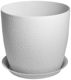 Кашпо IDEA Верона d14 см 1,5 л полипропиленовое белое с подставкой