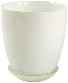 Горшок NiNaGlass №2 d13,2 см стеклянный белый с поддоном