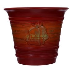 Цветочный горшок Red керамический с узором коричневый 1 шт. No Brand