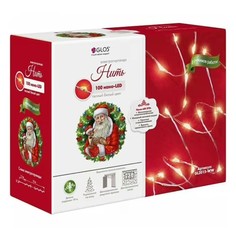 Световая гирлянда новогодняя Glos Нить 10 м белый теплый