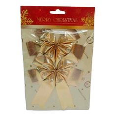 Елочные украшения Банты золотые 13,9 см 2 шт No Brand