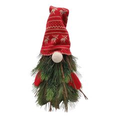 Новогодняя фигурка Гном с ветками 41 см No Brand