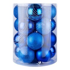 Елочное украшение Шары новогодние синие 20 шт No Brand