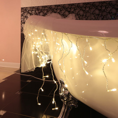 Световая бахрома Neon-Night гирлянда Айскл 1,8х0,5 м прозрачный ПВХ 230 В теплый белый
