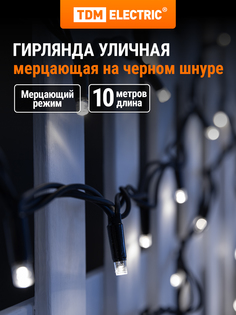 Световая гирлянда новогодняя TDM ELECTRIC СГУ100Б10 SQ0361-0043 10 м белый дневной