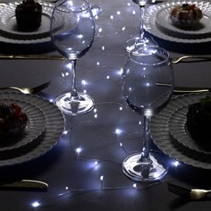 Световая гирлянда новогодняя Luazon Lighting Мишура роса 5 м белый холодный