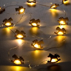 Световая гирлянда новогодняя Luazon Lighting Лошадка 9643059 2 м белый теплый