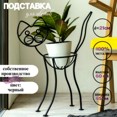 Подставка для цветов Laptev Кот 95005лев_черный