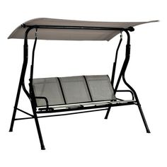 Качели садовые Giardino Club 3-х местные полиэстер серые 170 х 110 х 153 см