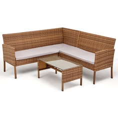 Набор садовой мебели NoBrand Диван трёхместный 165 x 60 x75 см, Стол 80 x 45 x 38 см