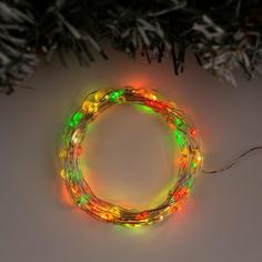 Гирлянда «Нить» 5м роса, IP20, серебр нить, 100 LED, свечение мульти (RGB), 2 режима, AAх3 Luazon Lighting