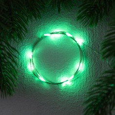 Гирлянда нить Luazon Lighting IP20, 1 м, 3 режима, свечение зелёное
