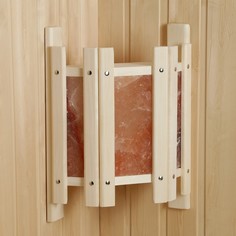 Абажур с гималайской солью 3 плитки, липа, 32,5х40,5х12,5 см Сима ленд