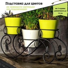Подставка для горшков и кашпо металлическая, laptev, черный