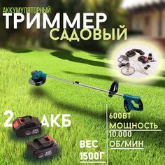 Аккумуляторный триммер газона 21V(1.5Аh, 2акб(Li-ion), 4000/min, 1000W) BEEZMOTO