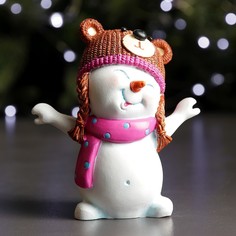 Новогодняя фигурка Снеговик-медвежонок 3865010 1 шт. No Brand