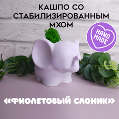 Цветочное кашпо SHEVCHENKO DECOR Слон 21013 0,06 л фиолетовый пастельный 1 шт.