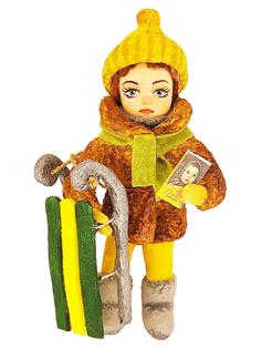 Ёлочная игрушка Девочка с санками, NY-241124, 1шт/уп, разноцветная NO Name