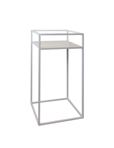 Подставка для цветов напольная металлическая с бортиками S12.shop 006S12W000 цвет белый