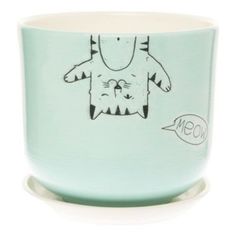 Цветочный горшок Студия-Декор Мяун микс № 6 8,3 л 1 шт. бирюзовый черный