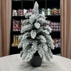 Ель искусственная в кашпо Treedeluxe заснеженная 90 см