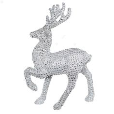Статуэтка, 30 см, пластик, серебристая, Олень, Royal flower Kuchenland
