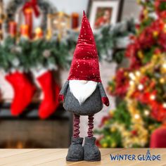 Новогодняя фигурка Winter Glade Гном на телескопических ногах F2095 60x27x1 см