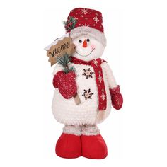 Новогодняя фигурка Home Club Снеговик с еловым букетом 25х15х82 см