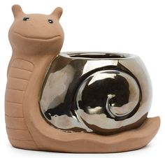 Горшок керамика улитка коричневый 26x19x24 см No Brand