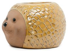 Горшок керамика еж желтый 28x22x19 см No Brand