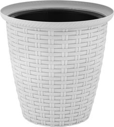 Кашпо Rattan D 210мм/4,5 л с внутренним горшком 2,25 л Утренний туман In Green
