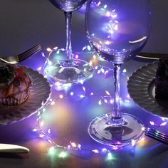 Световая гирлянда новогодняя Luazon Lighting Мишура роса 1 м разноцветный/RGB