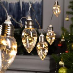 Световая гирлянда новогодняя Luazon Lighting Лампочки капля 6929851 3 м белый теплый