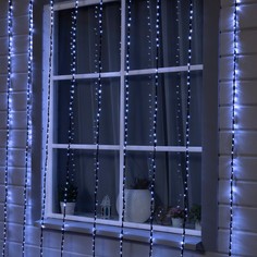 Гирлянда "Водопад" 2 х 3 м , IP44, УМС, тёмная нить, 800 LED, свечение белое No Brand