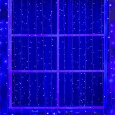 Гирлянда «Занавес» 2x6 м, IP44, УМС, белая нить, 1440 LED, свечение синее, 220 В Luazon Lighting