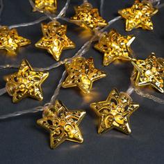 Световая гирлянда новогодняя Luazon Lighting Звезда 2388643 4 м белый теплый