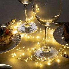 Световая гирлянда новогодняя Luazon Lighting Мишура роса 1 м белый теплый