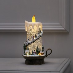 Световая фигура Luazon Lighting Свеча со снеговиками 7673511 белый теплый
